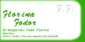 florina fodor business card